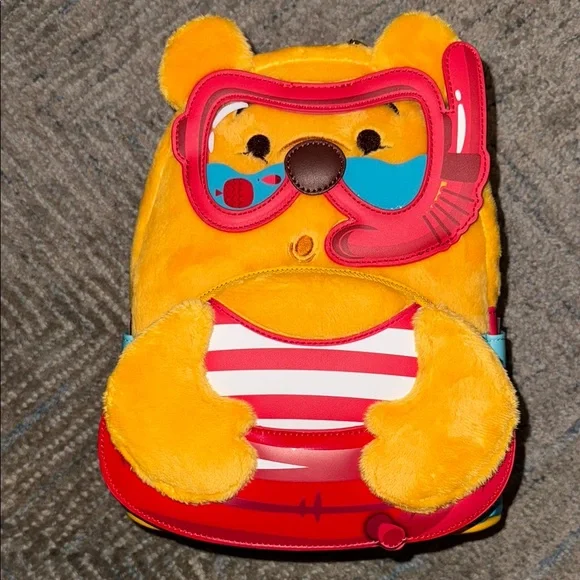 Winnie The Pooh Summer Vibes Plush Loungefly Backpack NWT Winnie The Pooh Exclusive Summer Vibes Plush Mini Backpack main image 4